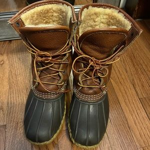 Sherpa lined LLBean duck boots